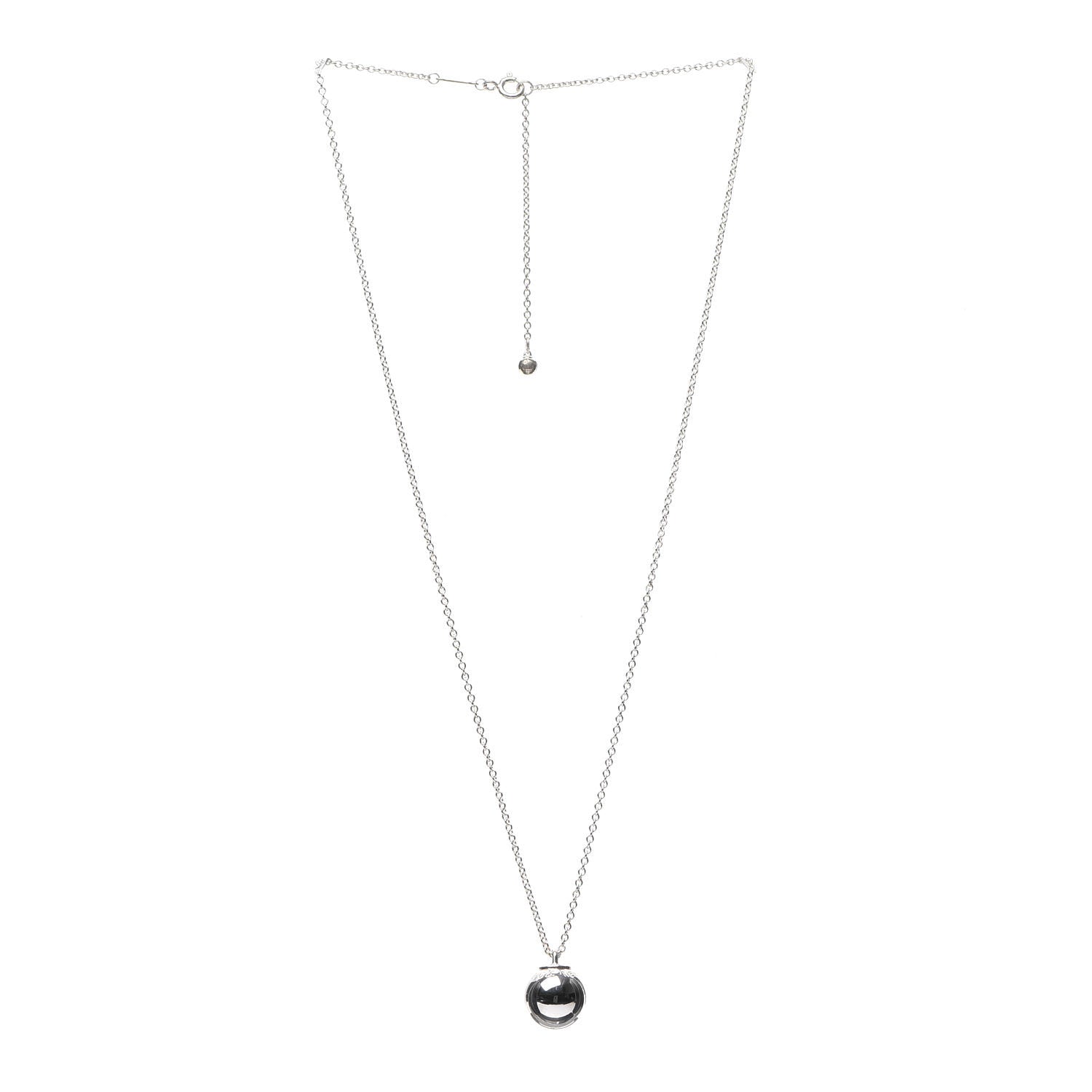 Tiffany Sterling Silver 12.75mm HardWear Ball Pendant Necklace 2 of 4