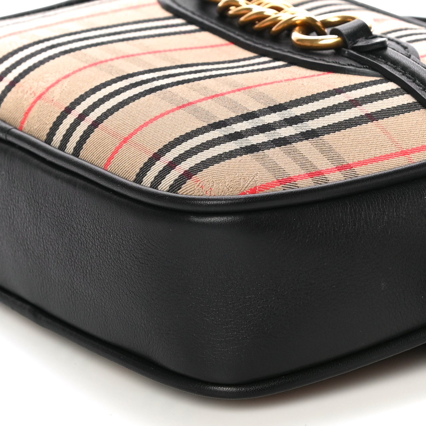 1983 Knight Check Smooth Calfskin Link Bum Bag Black