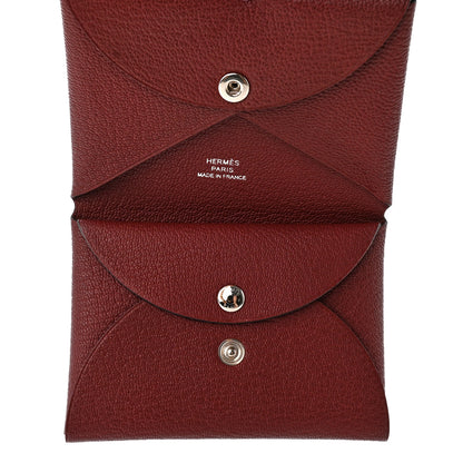 Hermes Chevre Mysore Calvi Duo Card Case Rouge H 4 of 9