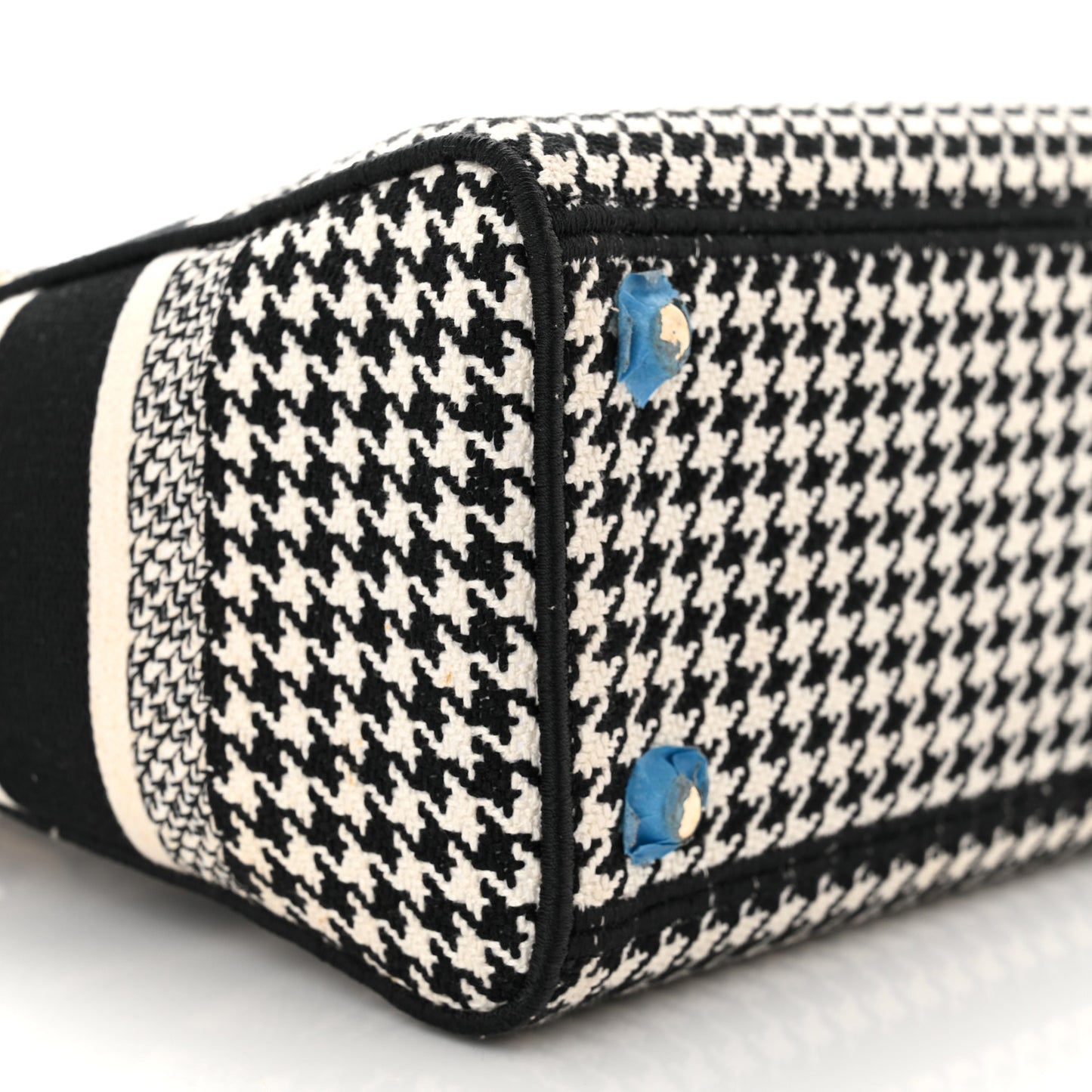Canvas Houndstooth Embroidered Medium Lady D-Lite Black White