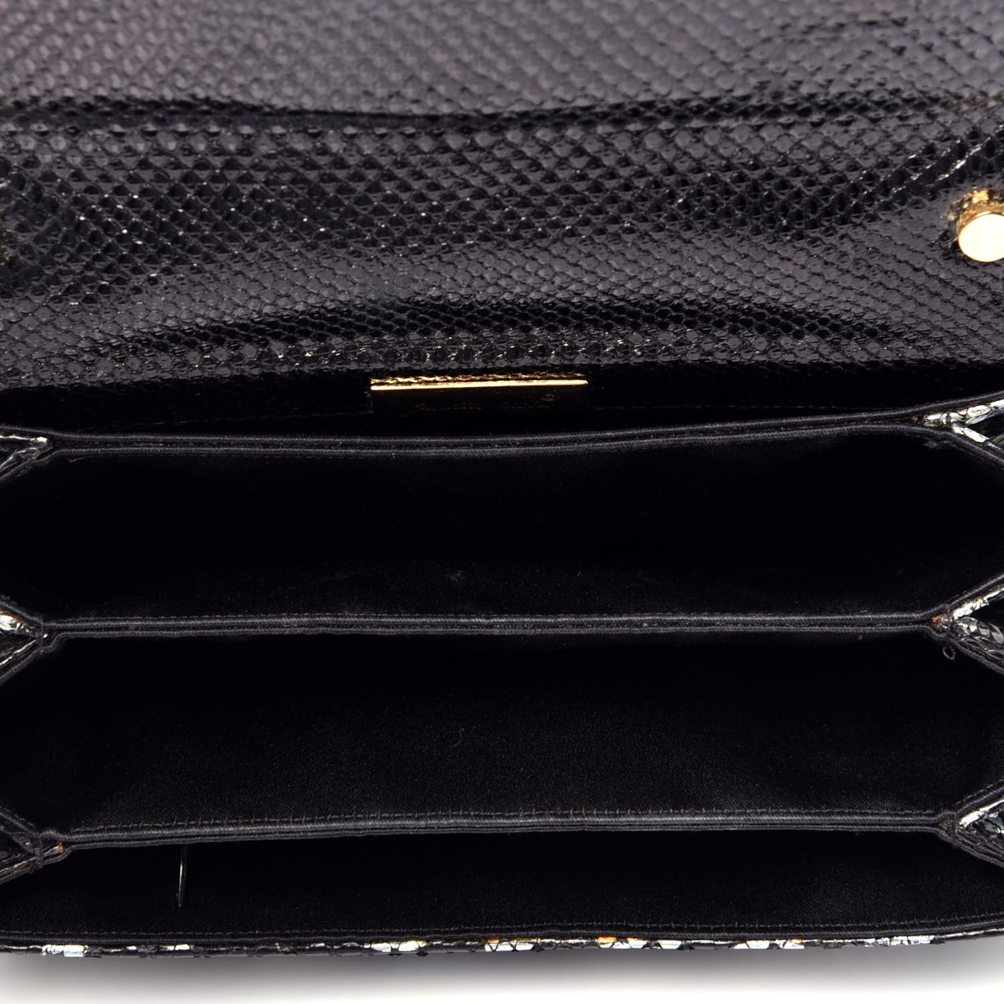 Snakeskin Tassel Clutch Black