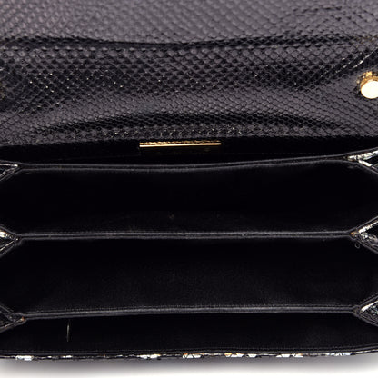 Judith Leiber Snakeskin Tassel Clutch Black 5 of 6