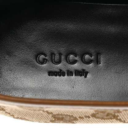 Gucci Canvas GG Monogram Horsebit Womens Jordaan Loafers 36 Beige Ruggine Rust 7 of 9