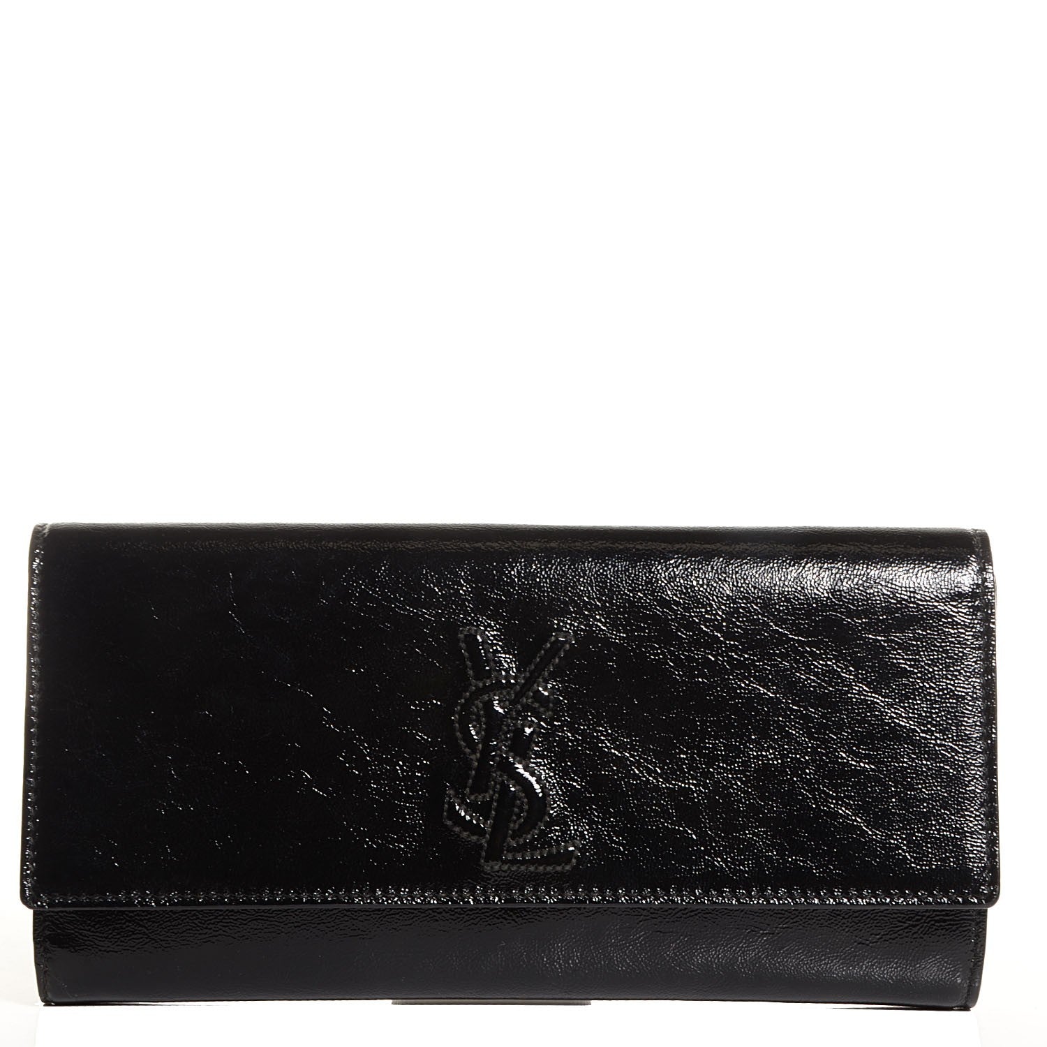 Saint Laurent Textured Patent Monogram Small Belle De Jour Clutch Black 1 of 7