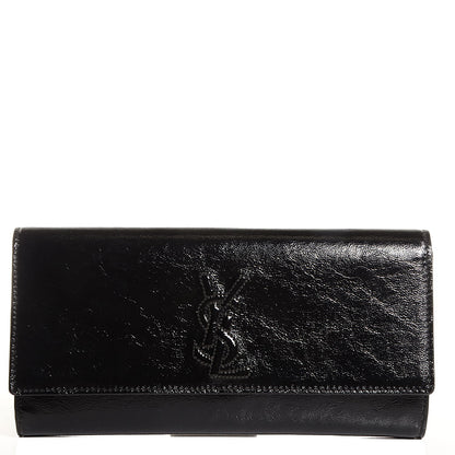 Saint Laurent Textured Patent Monogram Small Belle De Jour Clutch Black 1 of 7