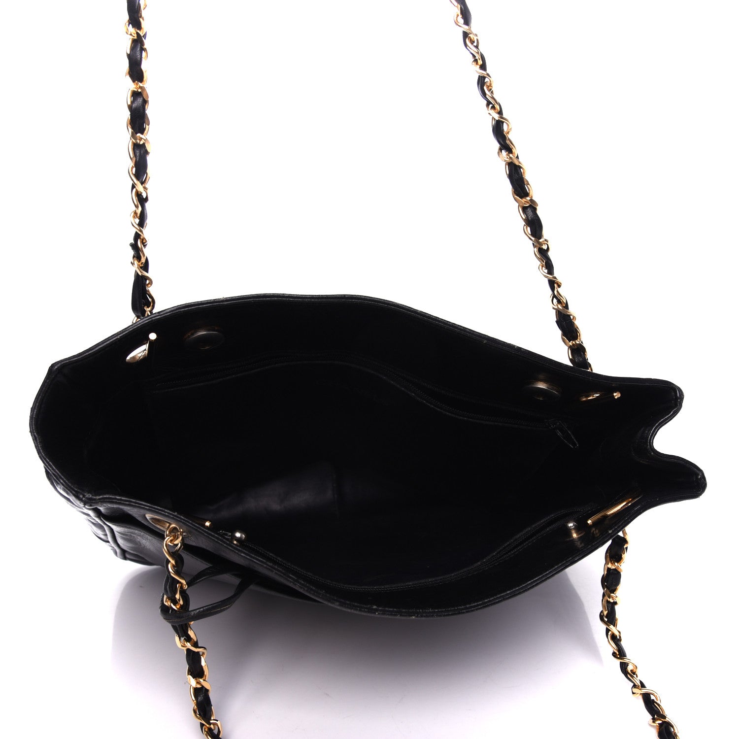 Chanel Lambskin Shopping Tote Black 5 of 9