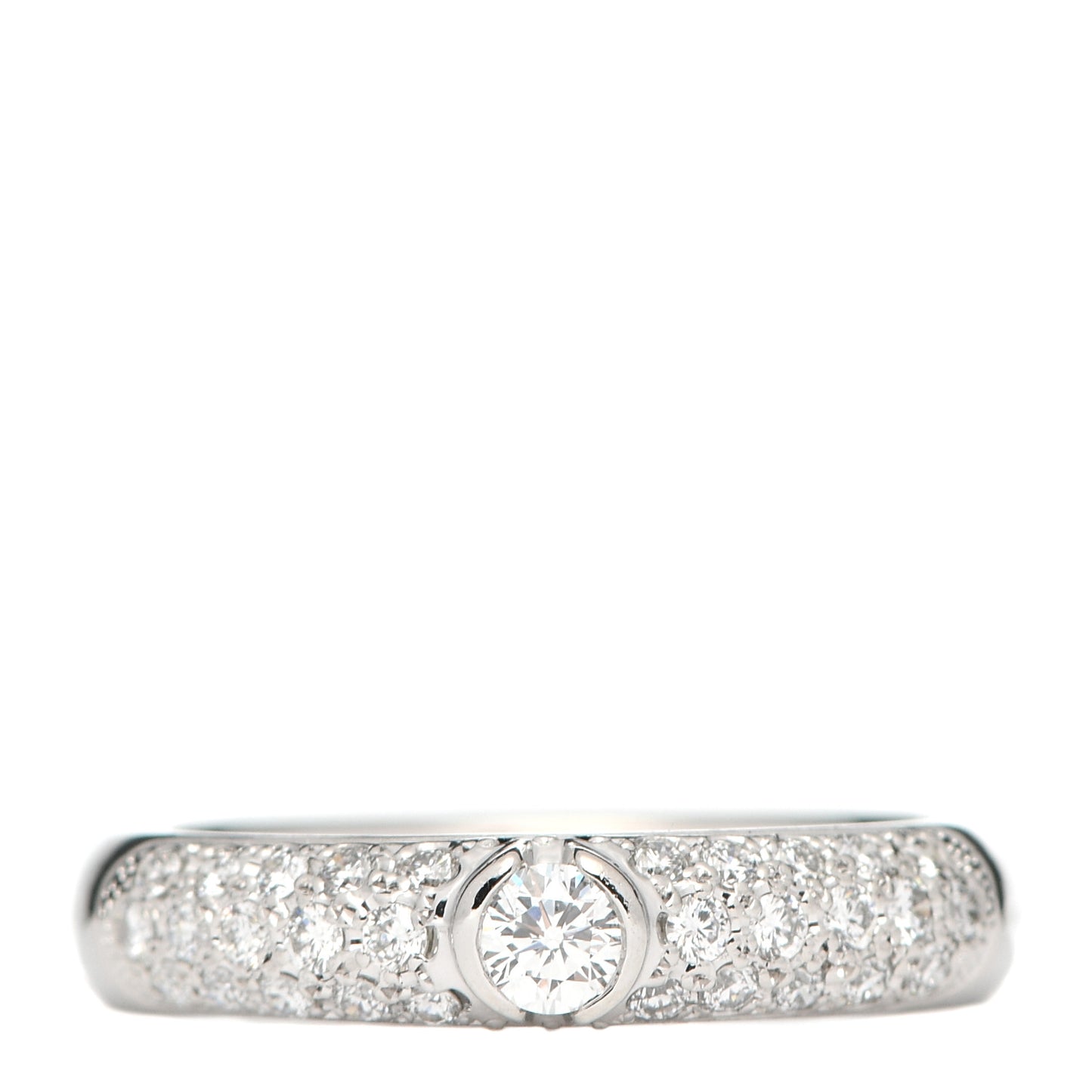Platinum Diamond .35ct 4mm Pave Band Ring 53 6.25