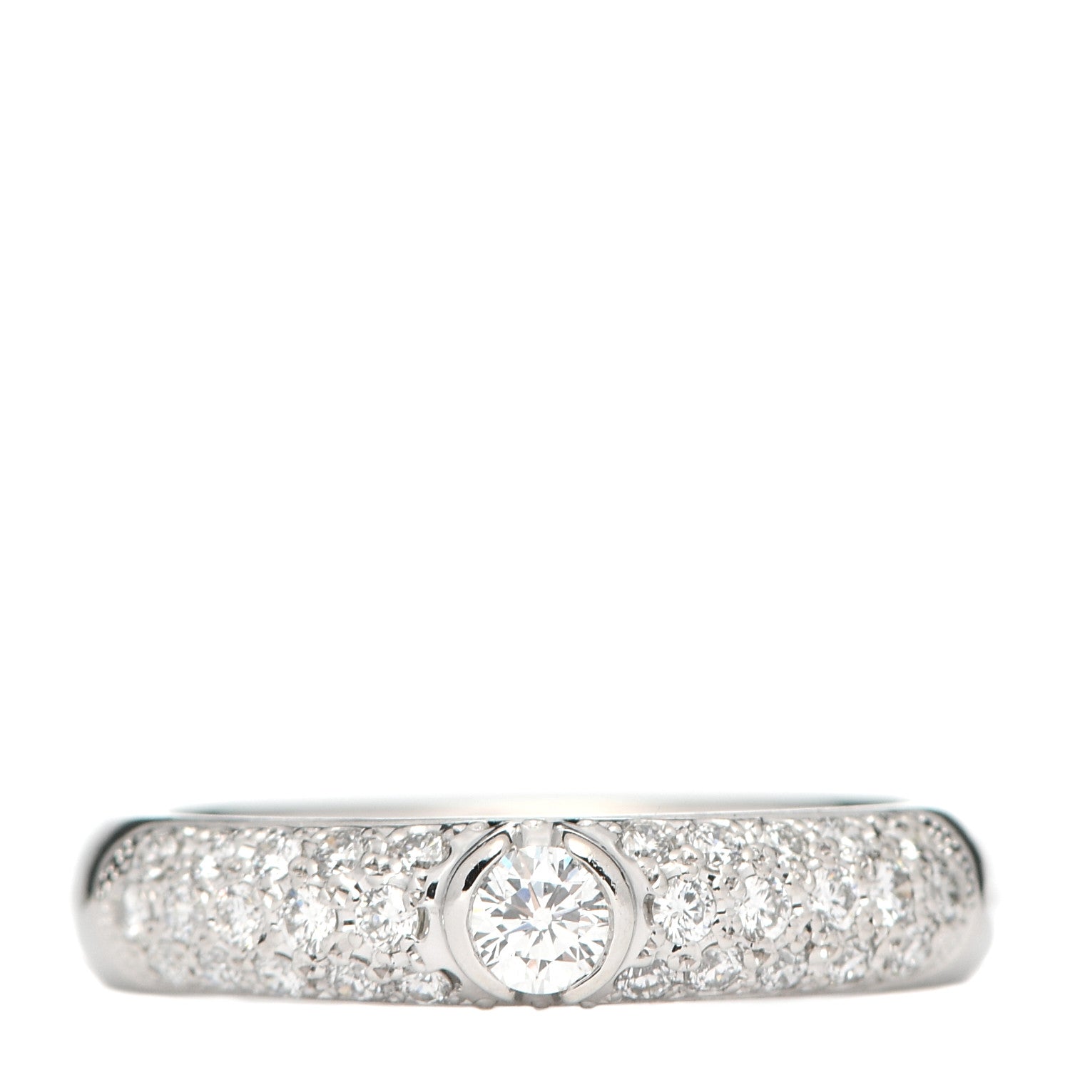 Mikimoto Platinum Diamond .35ct 4mm Pave Band Ring 53 6.25 2 of 8