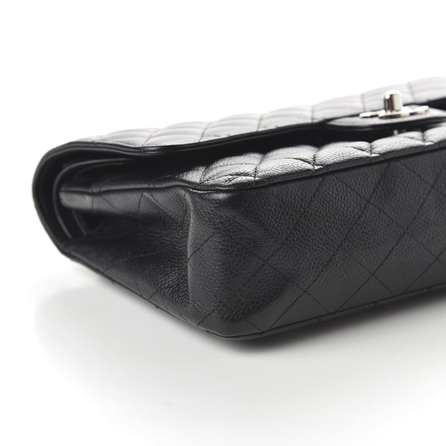 Caviar Quilted Medium Double Flap Black
