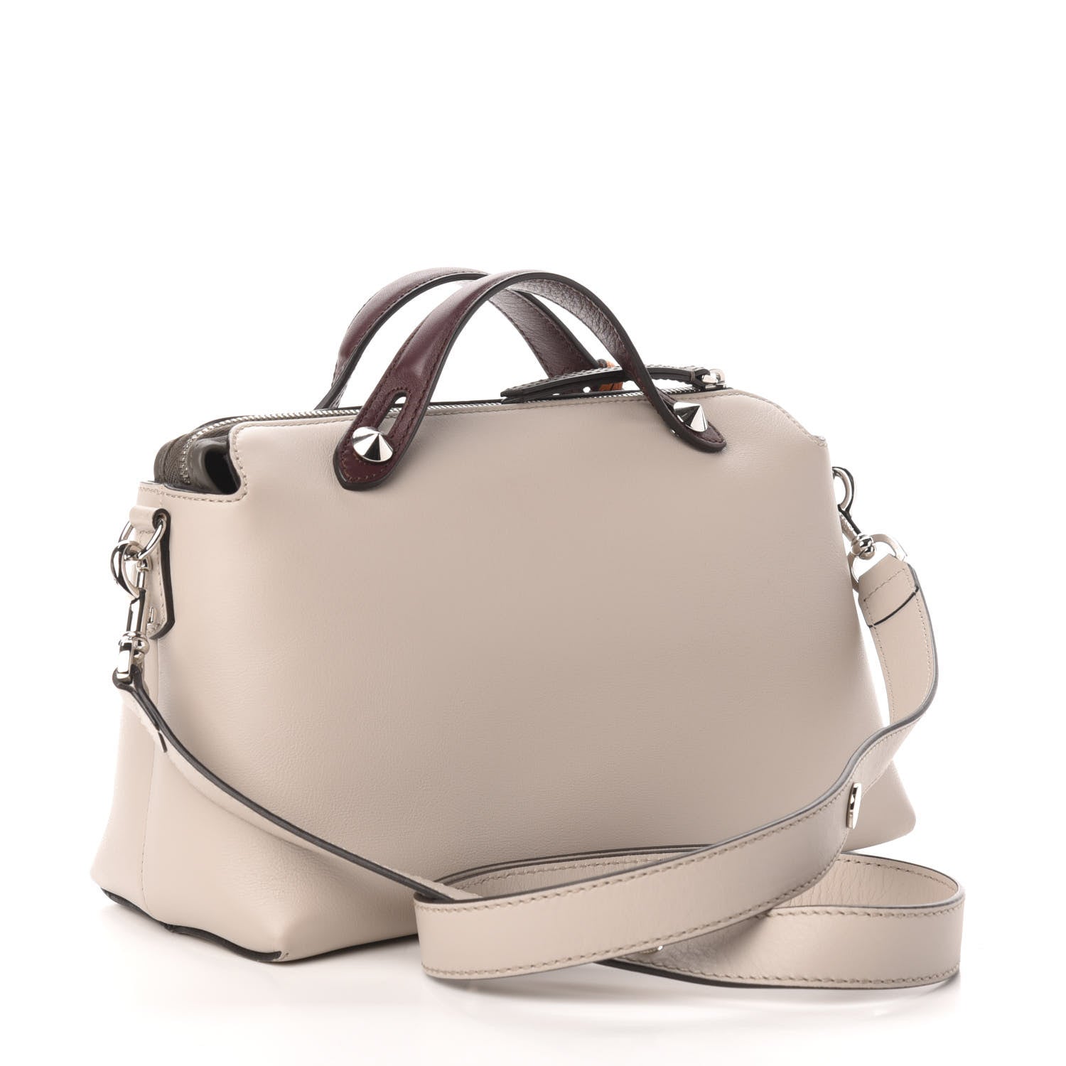 Fendi Vitello Dolce 4 Color Medium By The Way Boston Bag Grigio Polvere Arancio Multicolor 3 of 11
