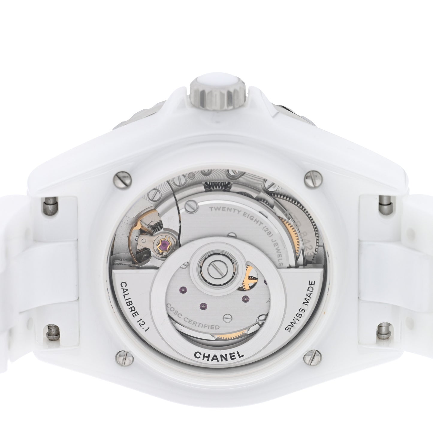 Stainless Steel Ceramic Diamond 38mm J12 Automatic Watch White