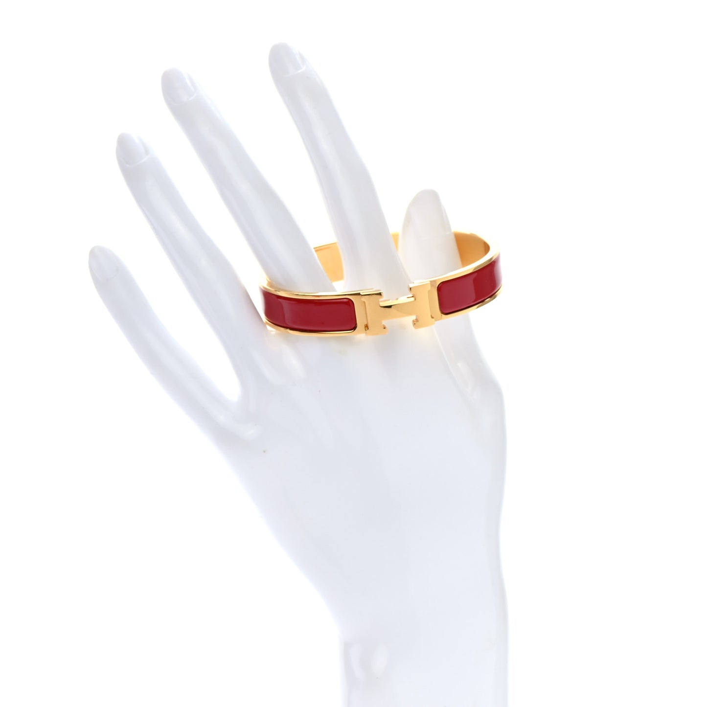 Enamel Narrow Clic Clac H Bracelet PM China Red