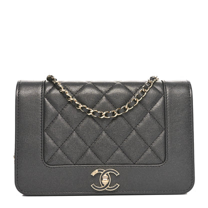Chanel Sheepskin Quilted Mademoiselle Vintage Wallet On Chain WOC Ruthenium 1 of 12