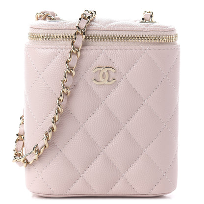 Chanel Caviar Quilted Small Vertical Coco Beauty Vanity Case With Chain Light Pink 1 of 11