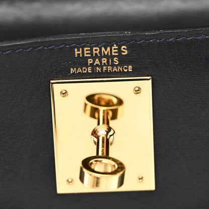 Hermes Box Kelly Retourne 28 Indigo 6 of 10