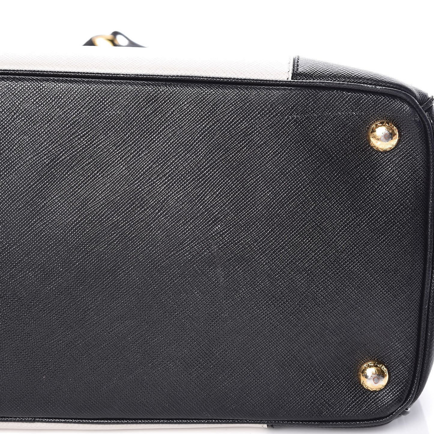 Saffiano Lux Colorblock Medium Galleria Double Zip Tote Black Talco