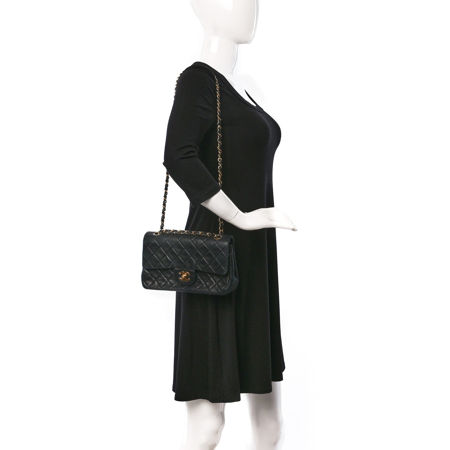 Chanel Lambskin Quilted Small Double Flap Black 2 of 9