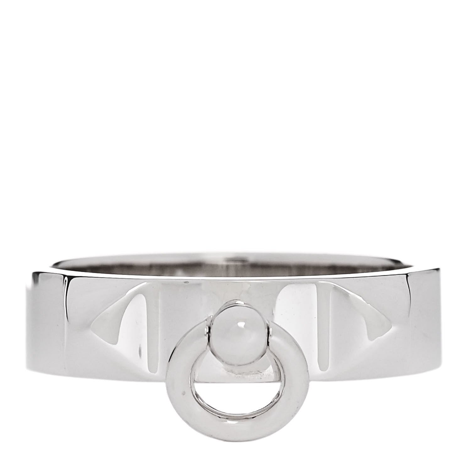 Hermes Sterling Silver PM Collier De Chien Ring 55 7.25 1 of 5