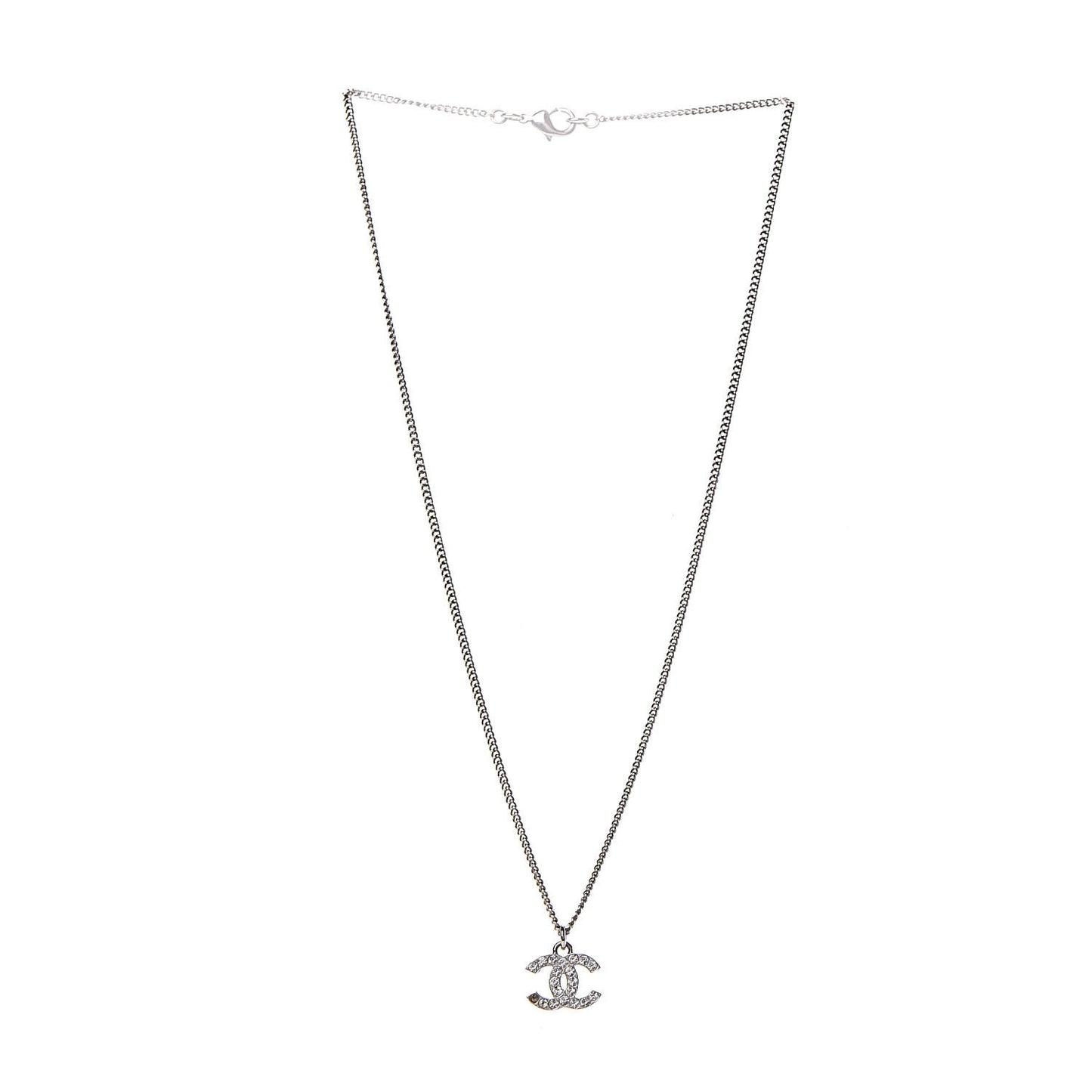 Crystal Timeless CC Necklace Silver