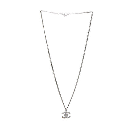 Chanel Crystal Timeless CC Necklace Silver 3 of 5