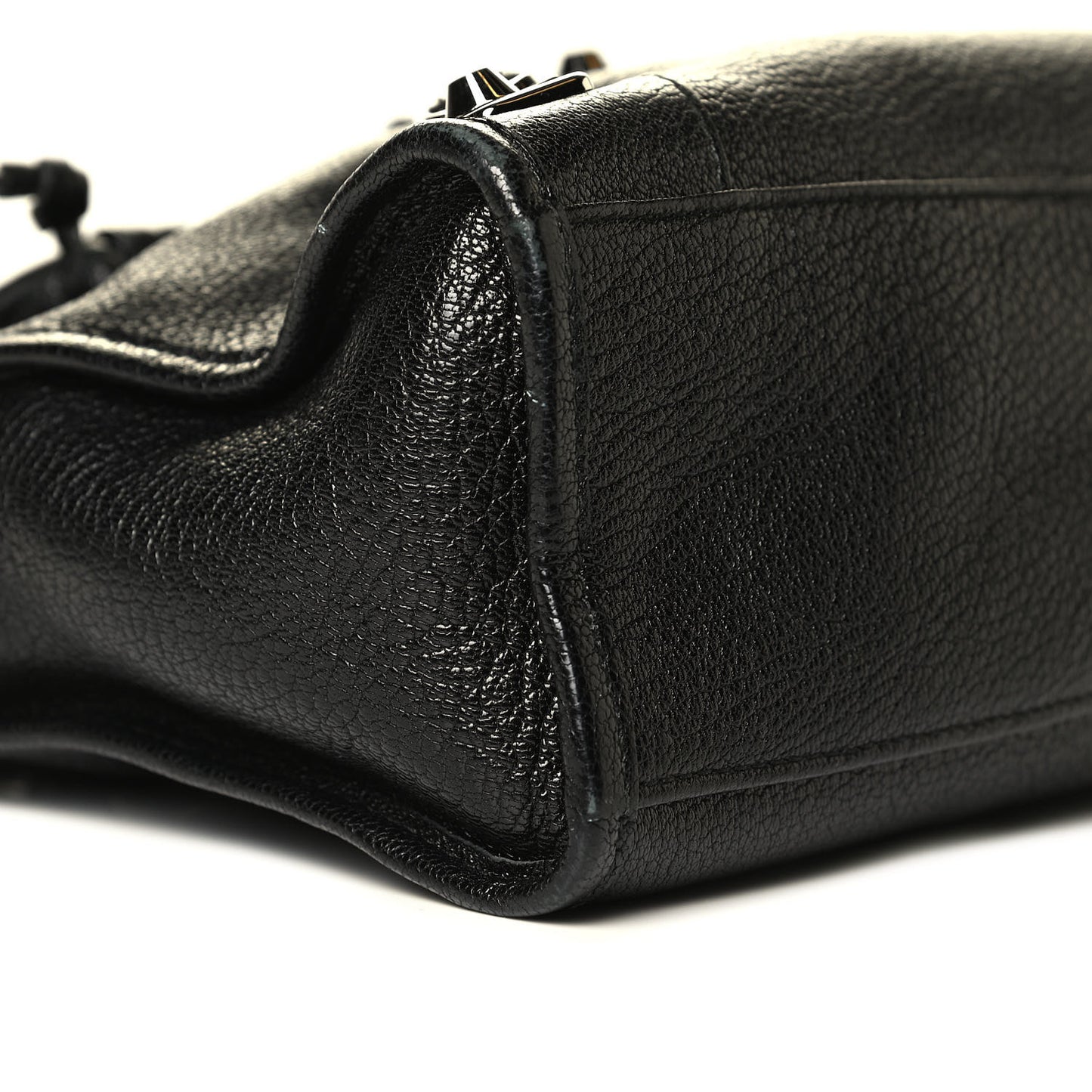 Chevre Silver Metallic Edge Hardware S City Black