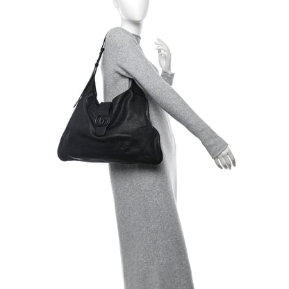 Gucci Goatskin Monochrome Large Aphrodite Shoulder Bag Black 2 of 10