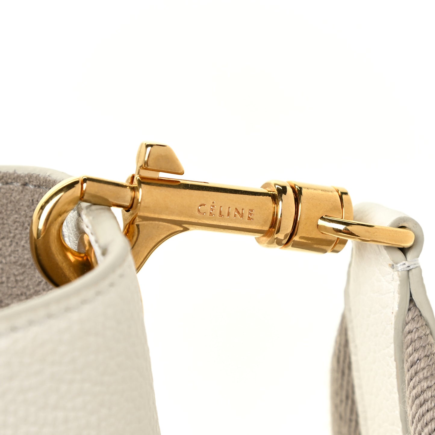 Soft Grained Calfskin Small Sangle Bucket Bag White