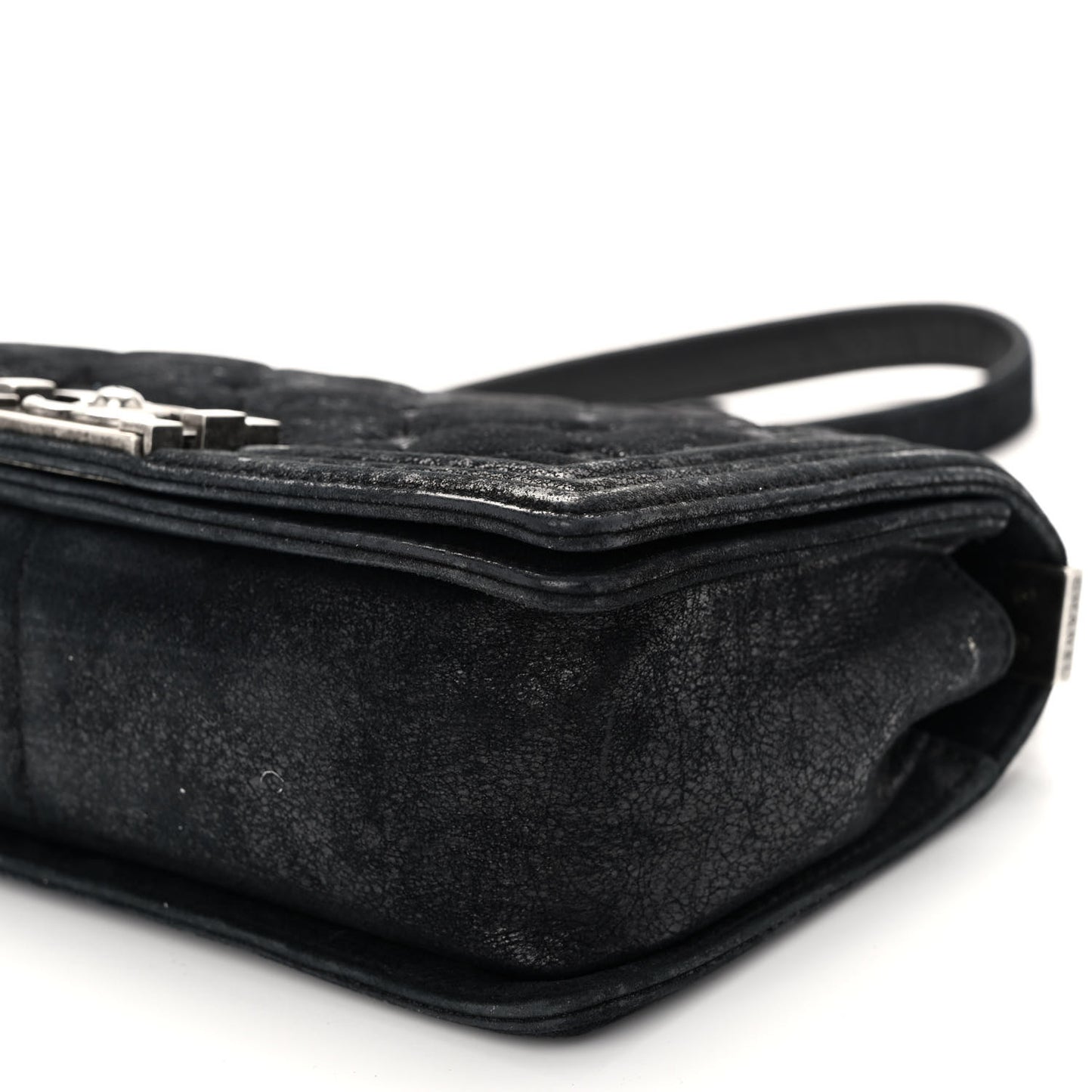 Nubuck Chesterfield Quilted Medium Celtic Boy Flap Black