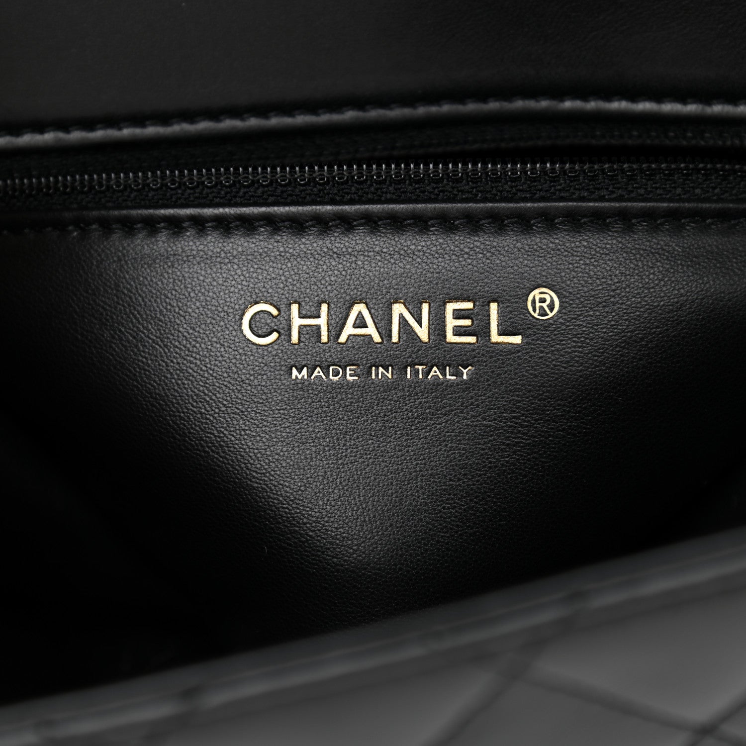 Chanel Lambskin Enamel Quilted Logo Flap Black 5 of 10