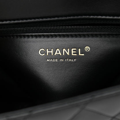 Chanel Lambskin Enamel Quilted Logo Flap Black 5 of 10