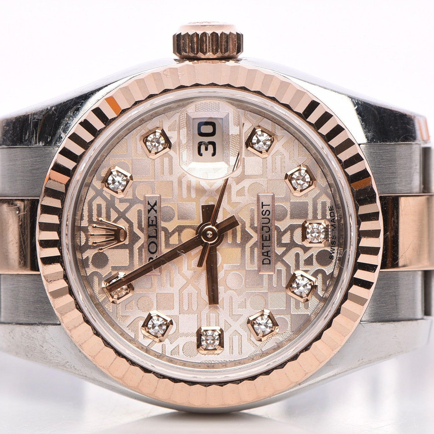 Rolex Stainless Steel 18K Everose Gold Diamond 26mm Oyster Perpetual Datejust Watch Pink 179171 3 of 11