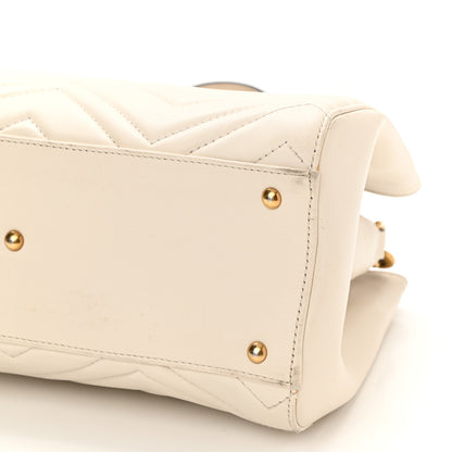 Gucci Calfskin Matelasse Small GG Marmont Tote White 10 of 13