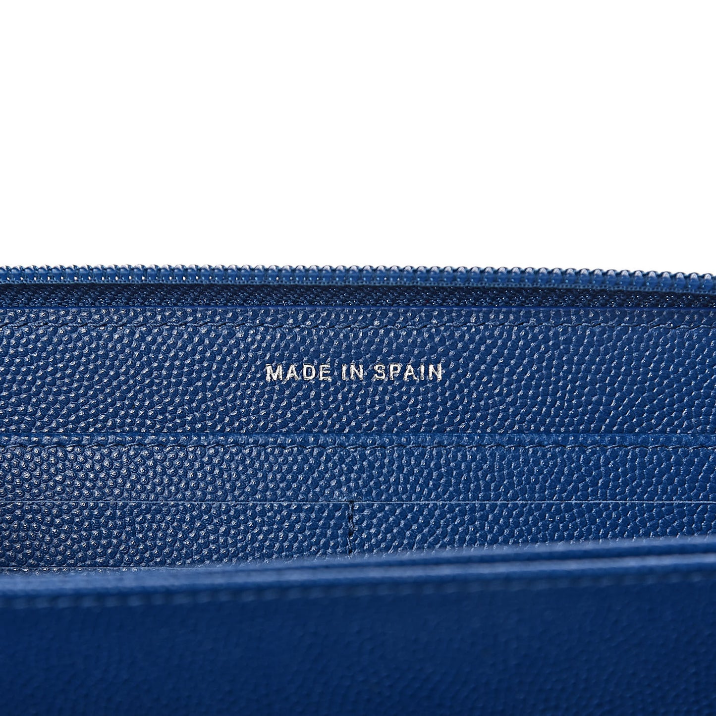 Caviar Quilted Large Boy Zip Around Wallet Blue