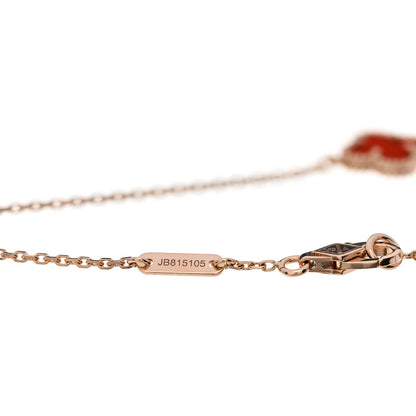 Van Cleef & Arpels 18K Rose Gold Carnelian Sweet Alhambra Bracelet 4 of 6