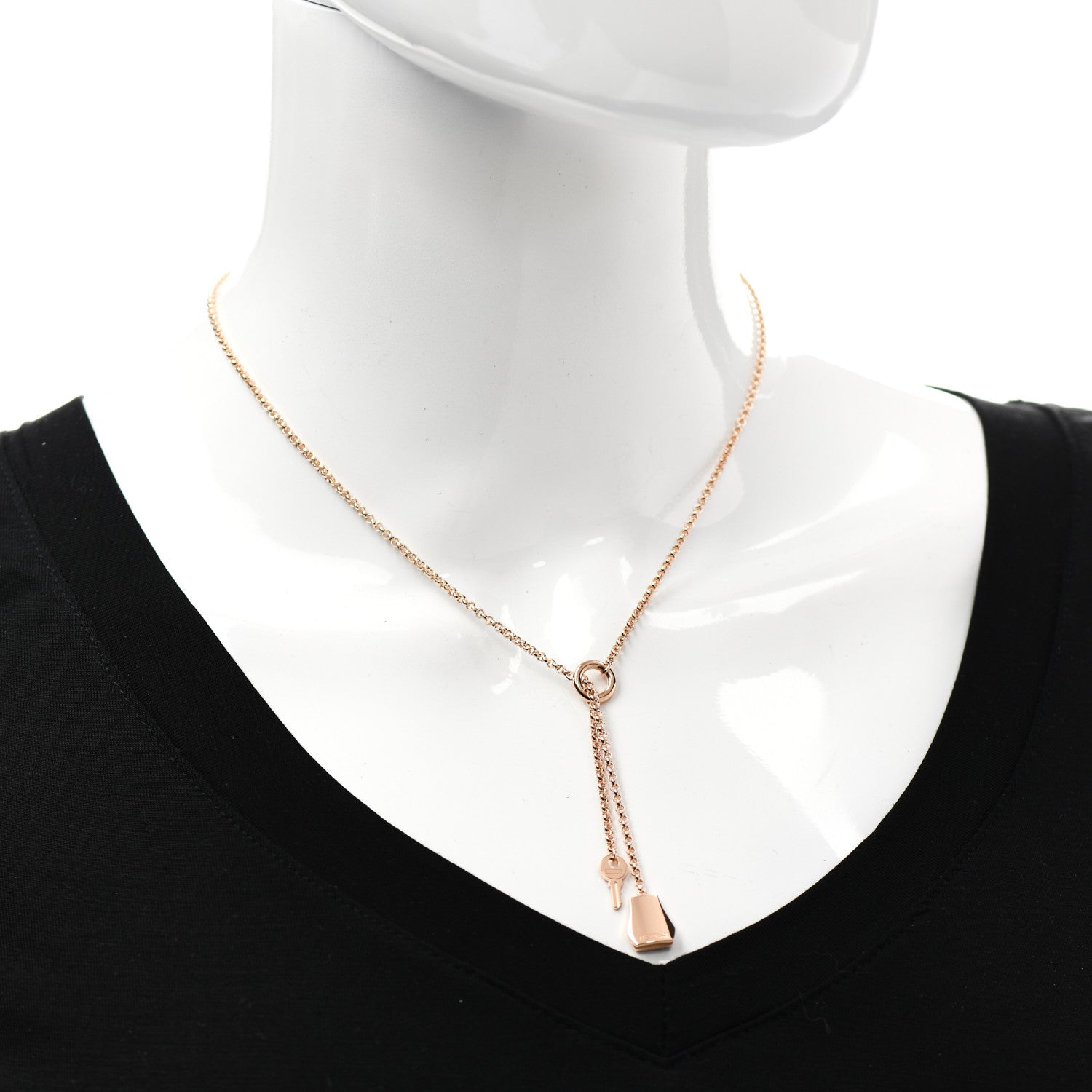 Hermes 18K Rose Gold PM Kelly Clochette Necklace 2 of 5