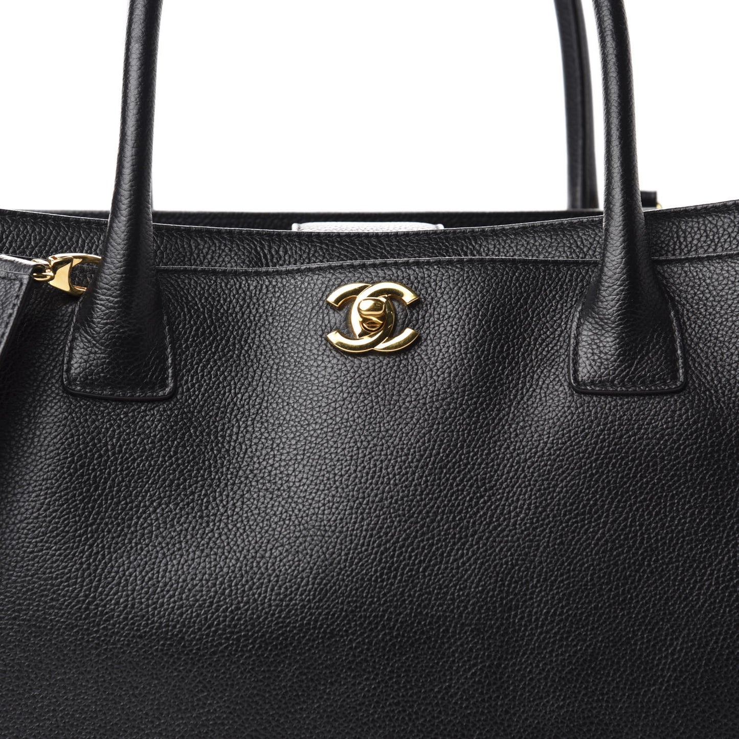 Calfskin Cerf Executive Shopper Tote Black