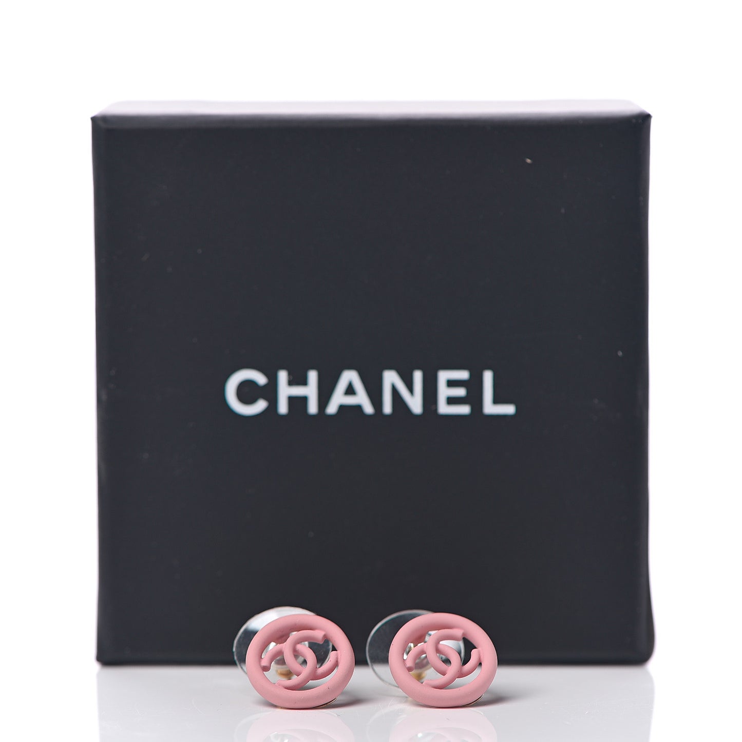 Rubber CC Earrings Pink
