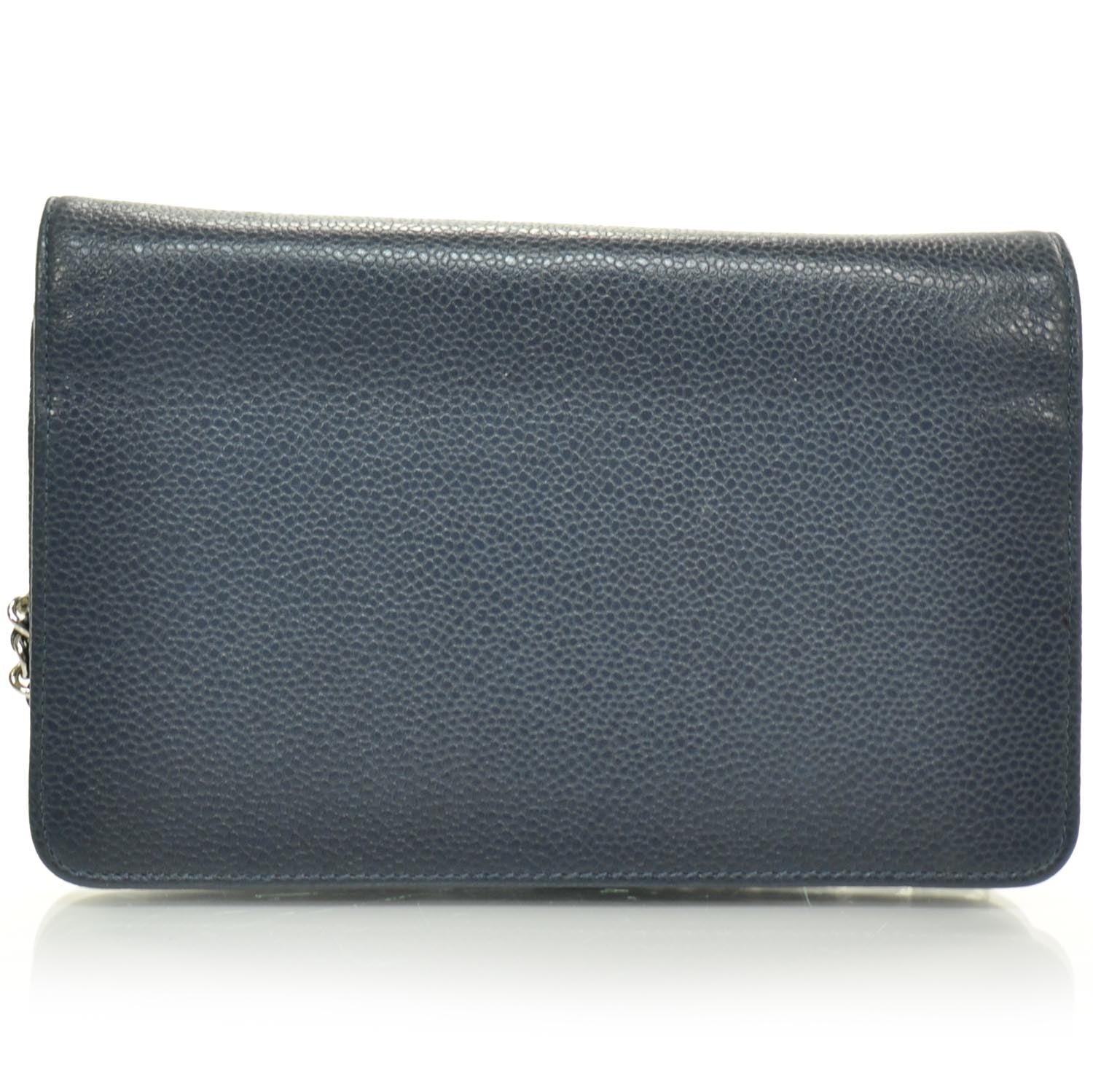 Chanel Caviar Wallet on Chain WOC Navy Blue 4 of 9