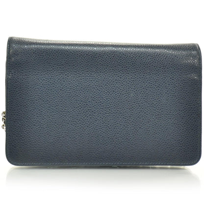 Chanel Caviar Wallet on Chain WOC Navy Blue 4 of 9