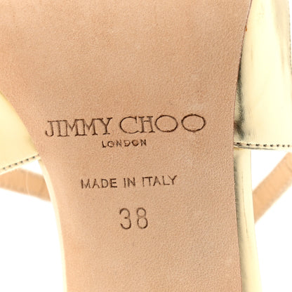 Jimmy Choo Mirror Calfskin Lang Sandals 38 Gold 6 of 7