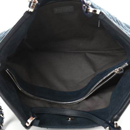 Chanel Iridescent Calfskin Quilted Small Sea Hit Tote Navy 5 of 10