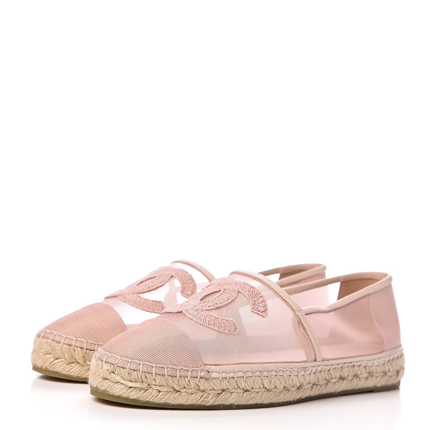 Chanel Mesh Grosgrain CC Espadrilles 40 Pink 3 of 10