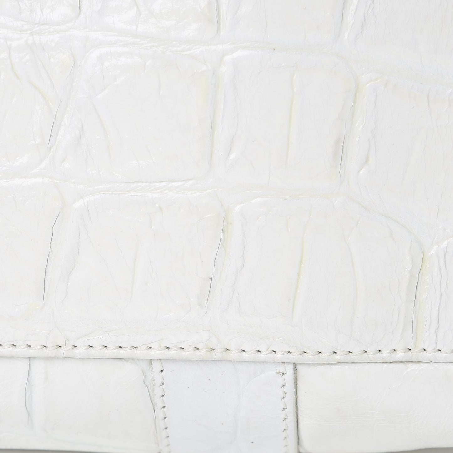 Calfskin Crocodile Embossed Bayswater White