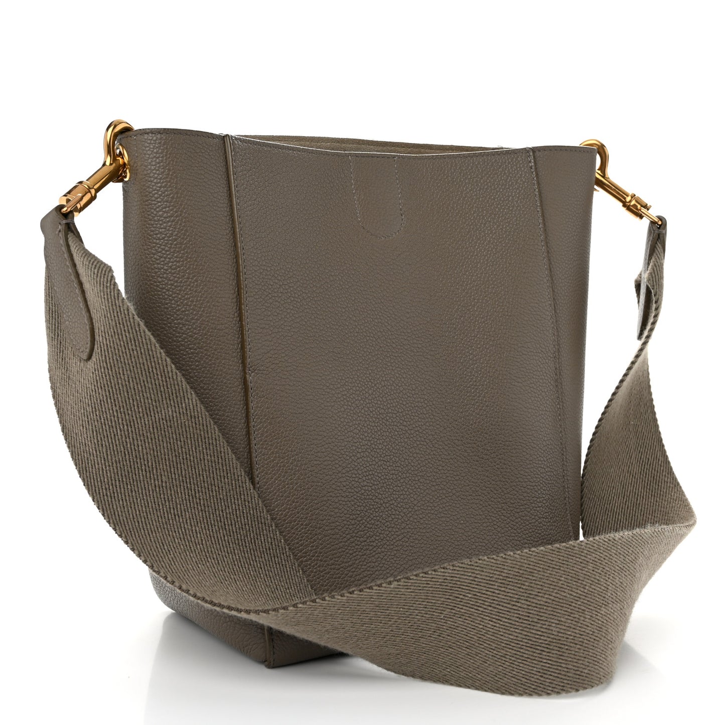 Soft Grained Calfskin Small Sangle Bucket Bag Taupe