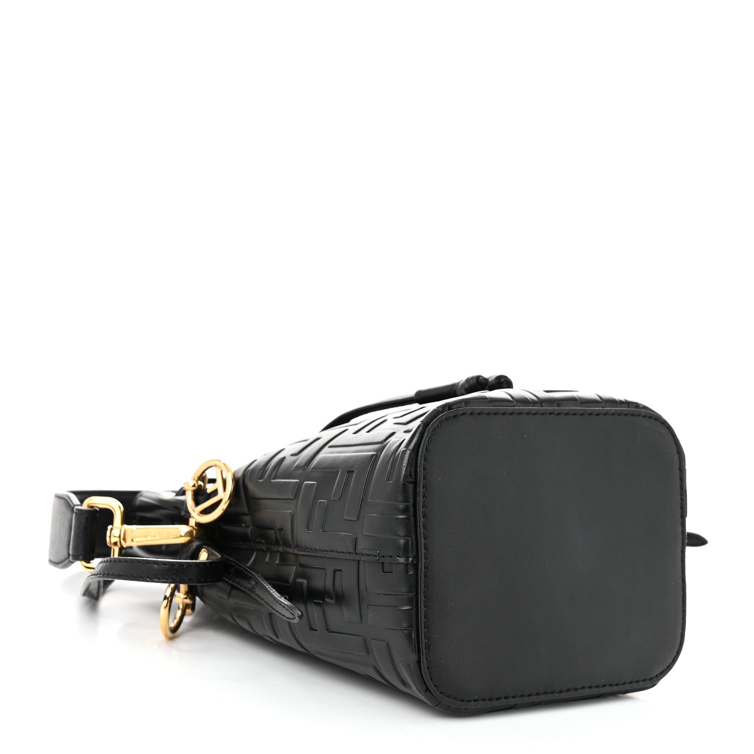 Fendi Vitello Liberty F is Fendi FF 1974 Embossed Mini Mon Tresor Bucket Bag Black 4 of 10