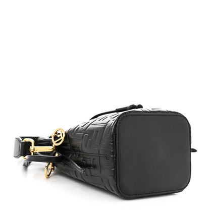 Fendi Vitello Liberty F is Fendi FF 1974 Embossed Mini Mon Tresor Bucket Bag Black 4 of 10
