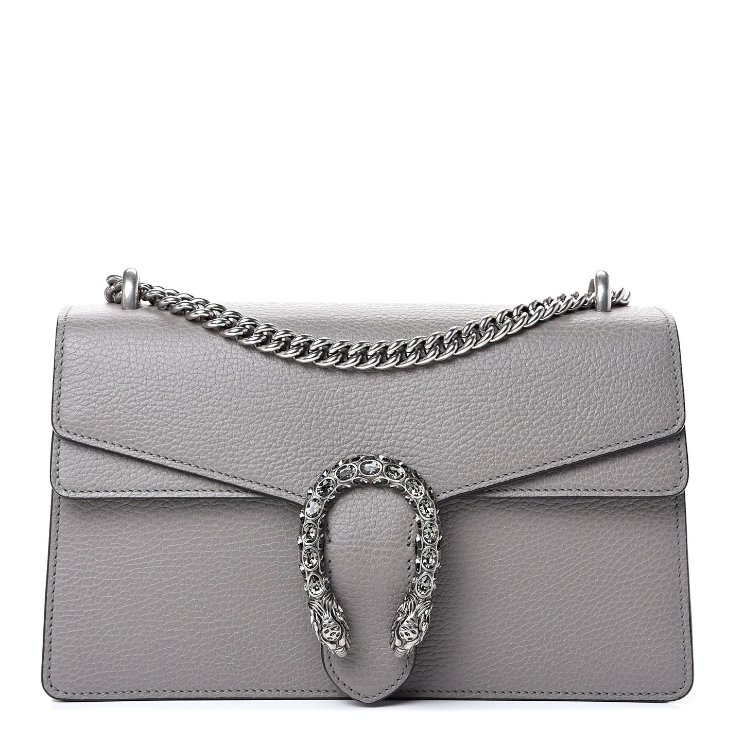 Pebbled Calfskin Small Dionysus Shoulder Bag Dusty Grey