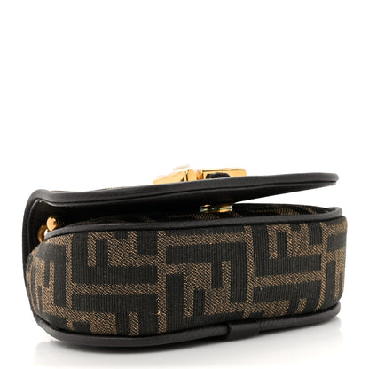Fendi Fabric Jacquard Vitello Cher Cuoio FF 1974 Nano Fendi C'mon Tobacco Moro Ebano 4 of 10