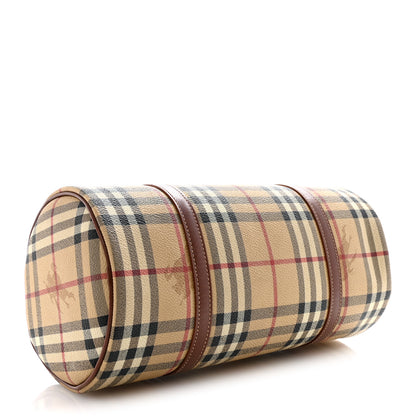 Burberry Haymarket Check Barrel Bag Brown 4 of 13
