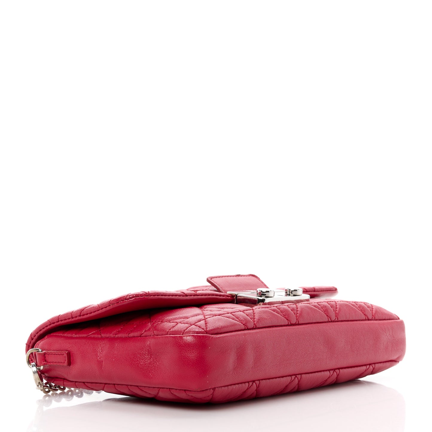 Lambskin Cannage Miss Dior Promenade Pouch Red